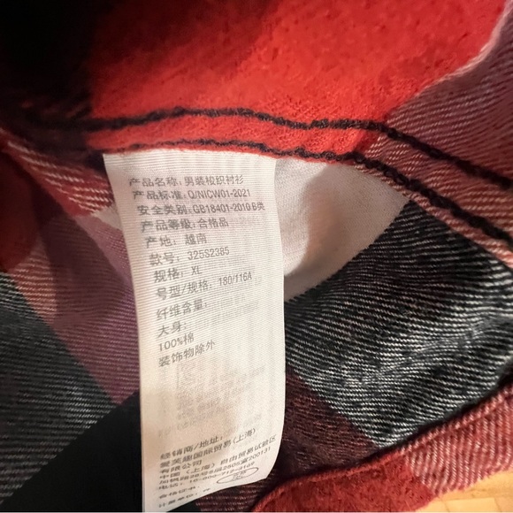 Hollister Men XL Burnt Orange White Black Plaid Thick Soft Flannel Button Shirt - Picture 13 of 14